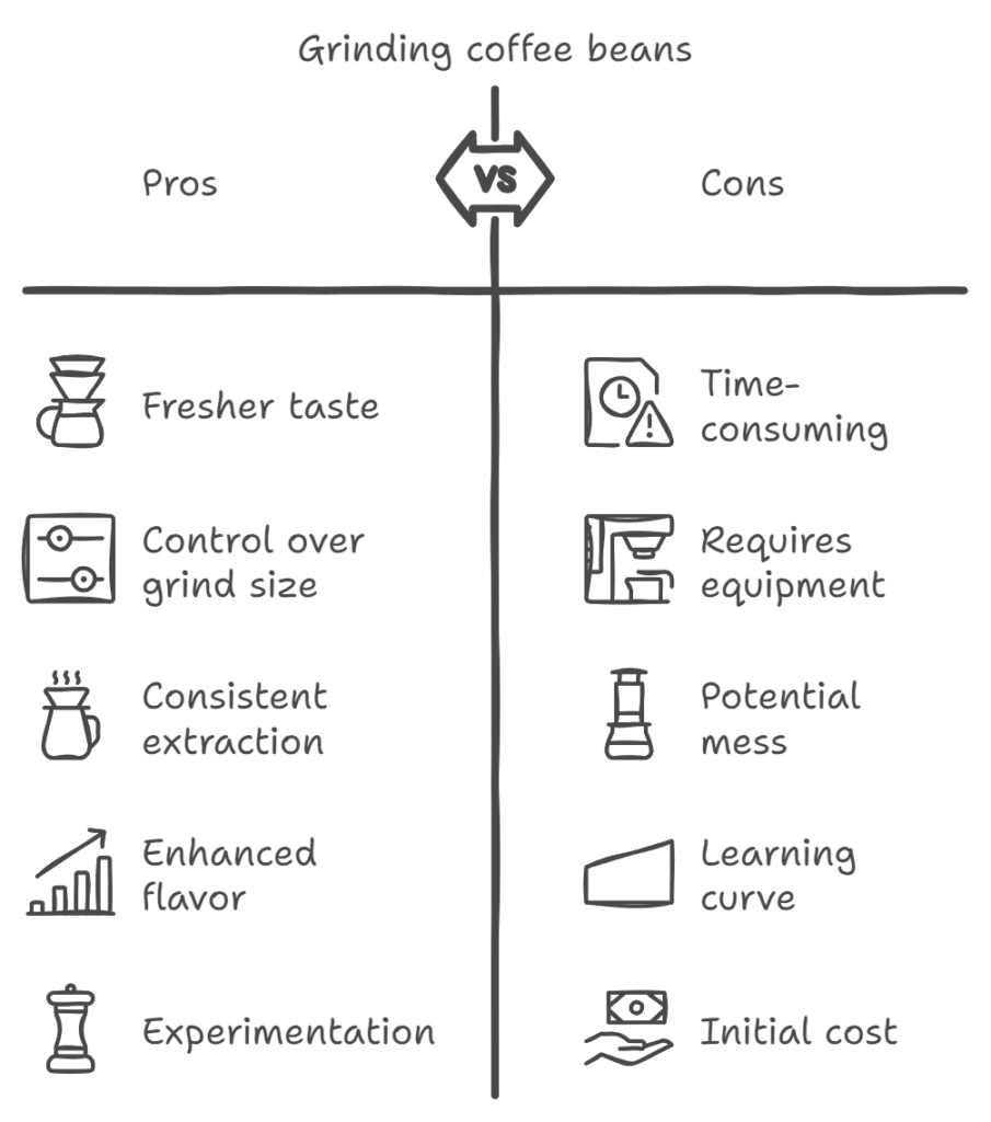 Pros and Cons of Grinding your own coffee.